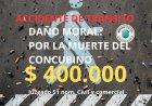 DAÑO MORAL POR LA MUERTE DEL CONCUBINO: $400.000